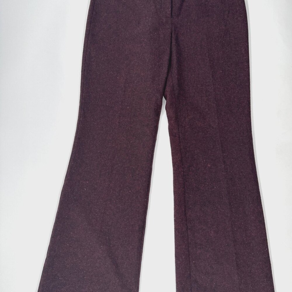 The Limited Cassidy Fit Pants Womens 6 Textured Wool Maroon Business Career NEW